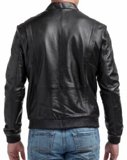 Veste en Cuir Norman noire