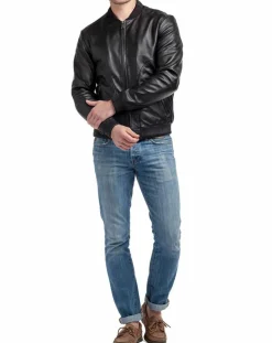 Veste en Cuir Norman noire