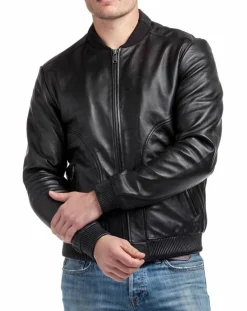 Veste en Cuir Norman noire