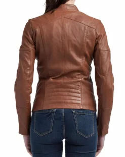 Veste en Cuir Nova cognac
