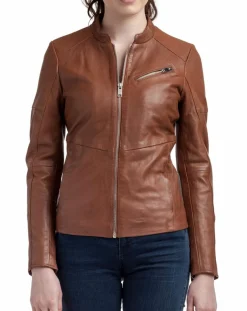 Veste en Cuir Nova cognac