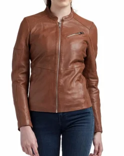 Veste en Cuir Nova cognac