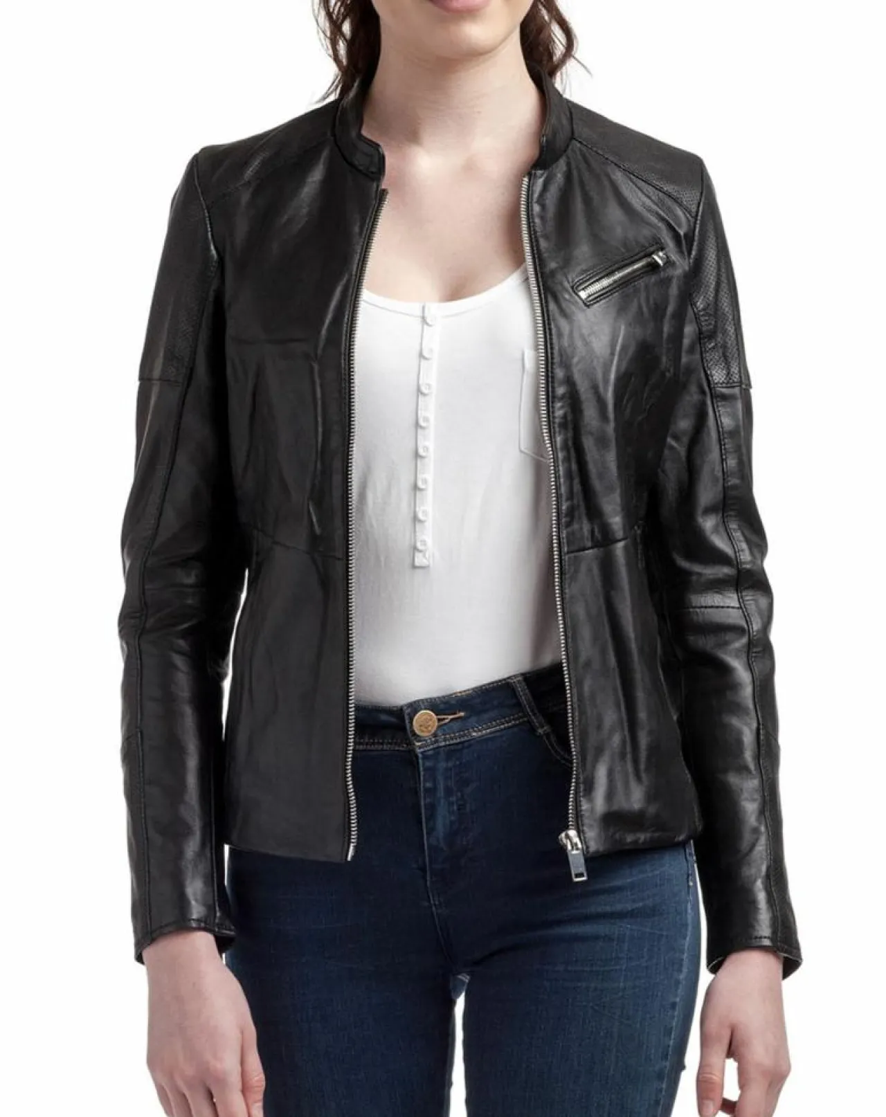 Veste en Cuir Nova noire