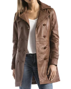 Veste en Cuir Oka cognac