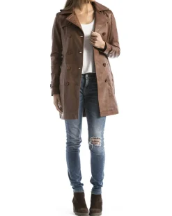 Veste en Cuir Oka cognac