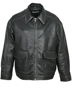 Veste en Cuir Oversize Aline noir ruboff