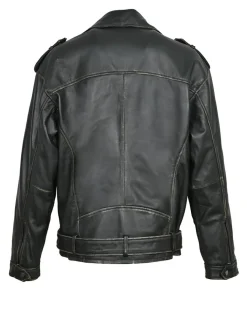 Veste en Cuir Oversize Carolane noir ruboff