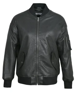 Veste en Cuir Oversize Cassylia noire