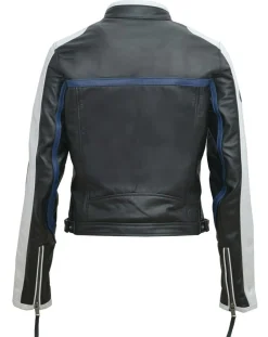 Veste en Cuir Oversize Fulvia noir/blanc