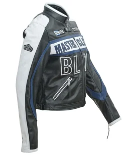 Veste en Cuir Oversize Fulvia noir/blanc