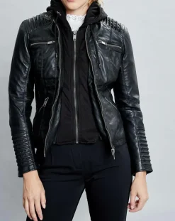 Veste en Cuir Pensacola noire