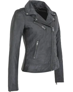 Veste en Cuir Polly vintage noir vintage