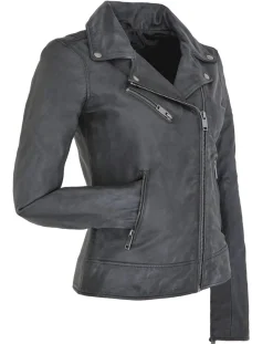 Veste en Cuir Polly vintage noir vintage