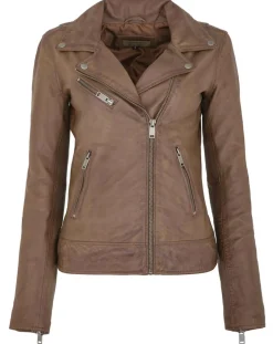 Veste en Cuir Polly vintage cognac