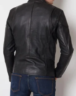 Veste en Cuir Qasim noire