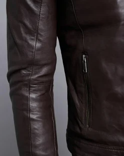 Veste en Cuir Raphaël marron