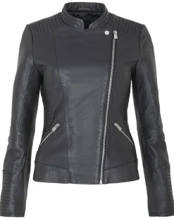 Veste en Cuir Rosalie noire