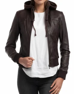 Veste en Cuir Roxane marron