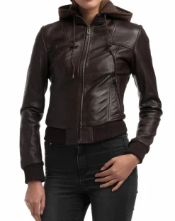 Veste en Cuir Roxane marron