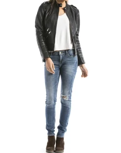 Veste en Cuir Sanaga noire