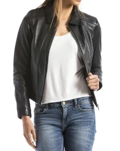 Veste en Cuir Savara noire