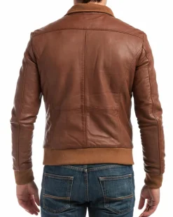Veste en Cuir Simon cognac