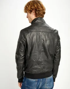 Veste en Cuir Simon noire