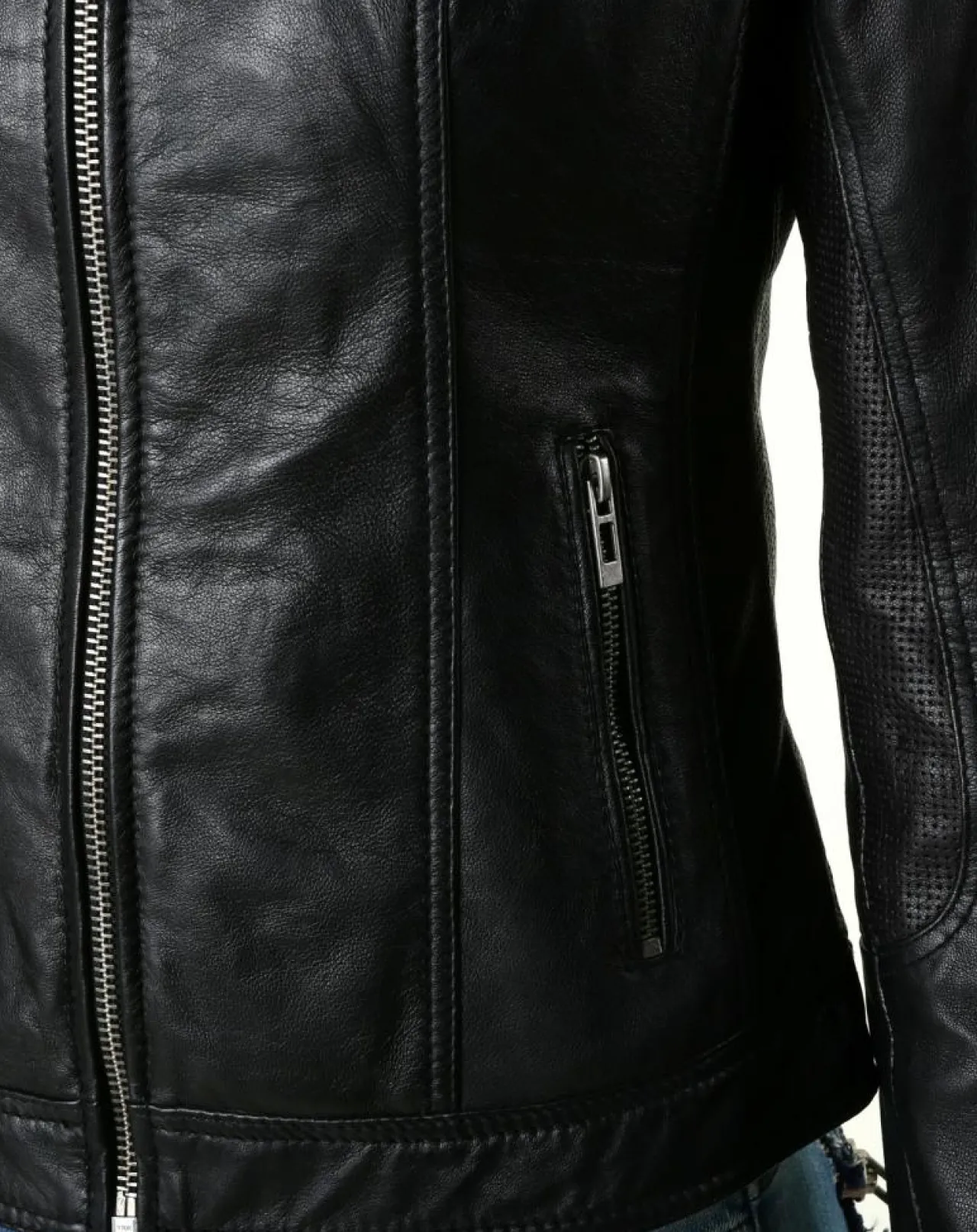 Veste en Cuir Talia noire