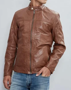 Veste en Cuir Taylor cognac
