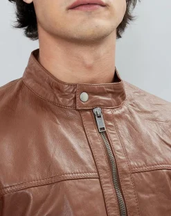 Veste en Cuir Taylor cognac