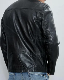 Veste en Cuir Taylor noire