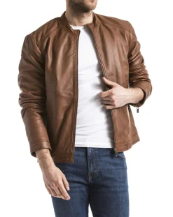 Veste en Cuir Tchar cognac