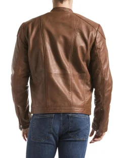 Veste en Cuir Tchar cognac