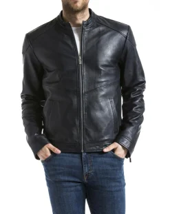 Veste en Cuir Tchar marine