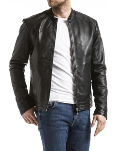 Veste en Cuir Tchar noire