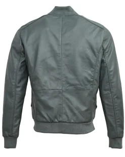 Veste en Cuir Theo grise