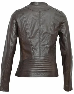 Veste en Cuir Tia marron