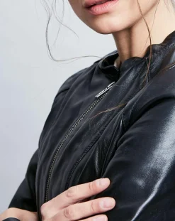 Veste en Cuir Tifanie noire