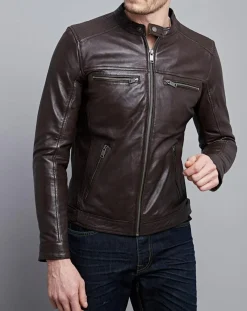 Veste en Cuir Timoty marron
