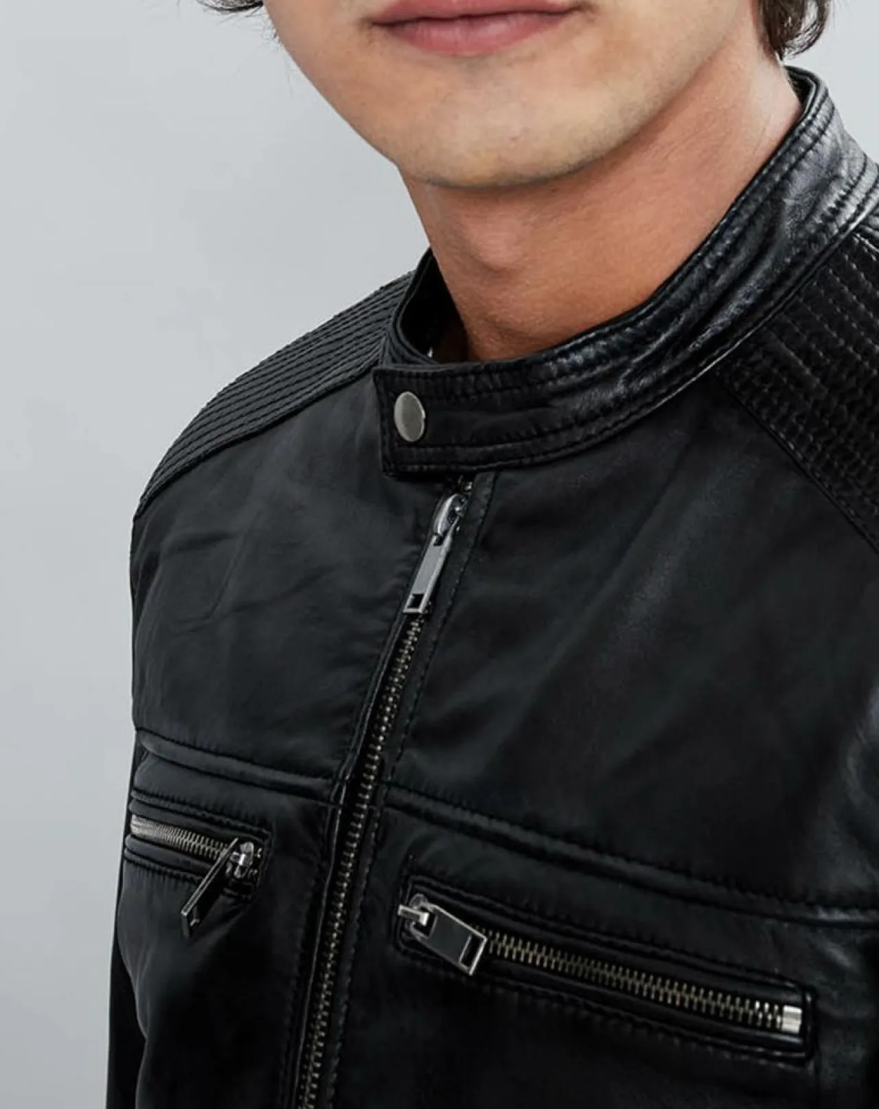 Veste en Cuir Timoty noire