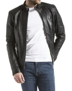 Veste en cuir Vardo noire