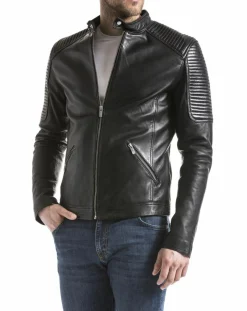Veste en cuir Vardo noire