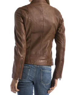 Veste en Cuir Varenne cognac