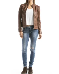 Veste en Cuir Varenne cognac