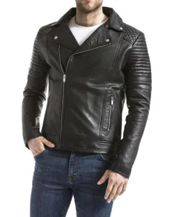 Veste en cuir Varus noire