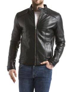 Veste en Cuir Yangtze noire