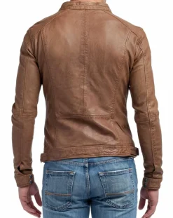Veste en Cuir Zack cognac