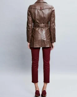 Veste en Cuir Zelda marron