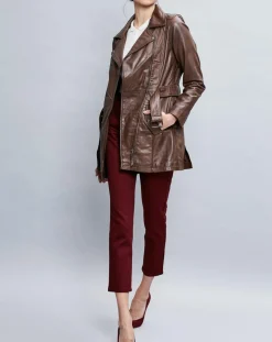 Veste en Cuir Zelda marron