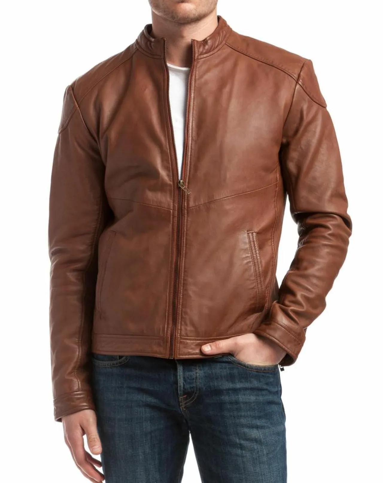 Veste en Cuir Zuzarte cognac
